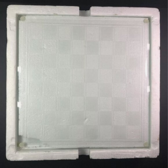 5 in 1 Chess Checkers Backgammon Domino Cards Frosted & Clear Glass pc's, Boards - Picture 15 of 16